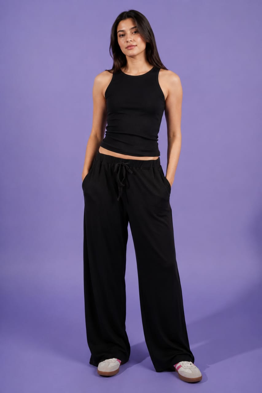 Ribbed Wide Leg Pants