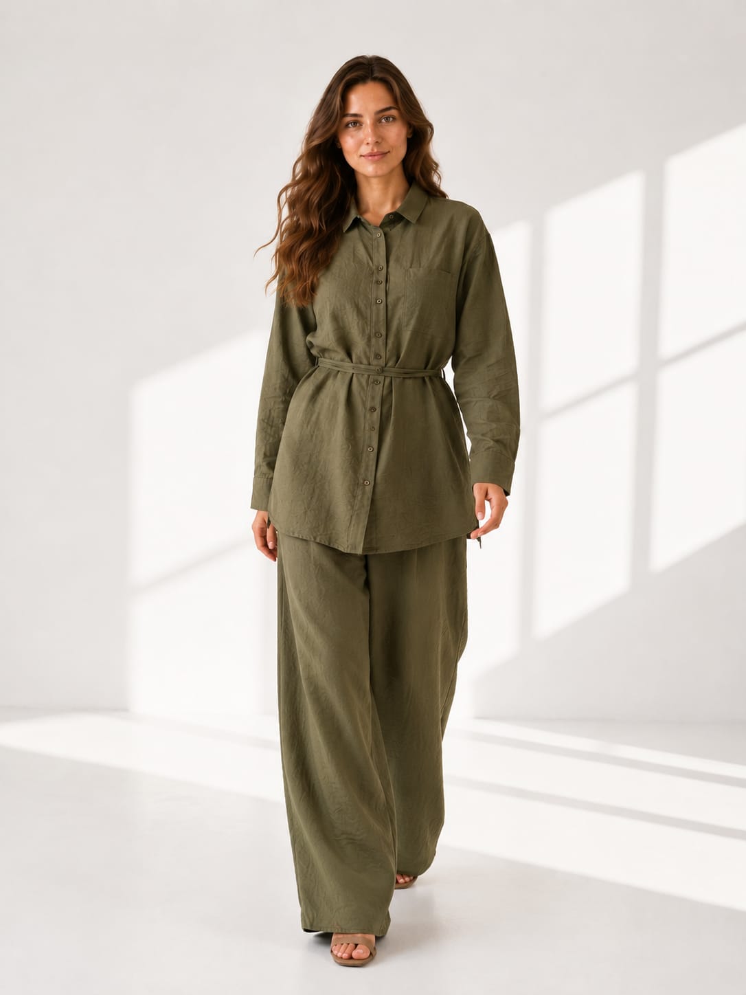 Shirt With Wide Leg Trousers set