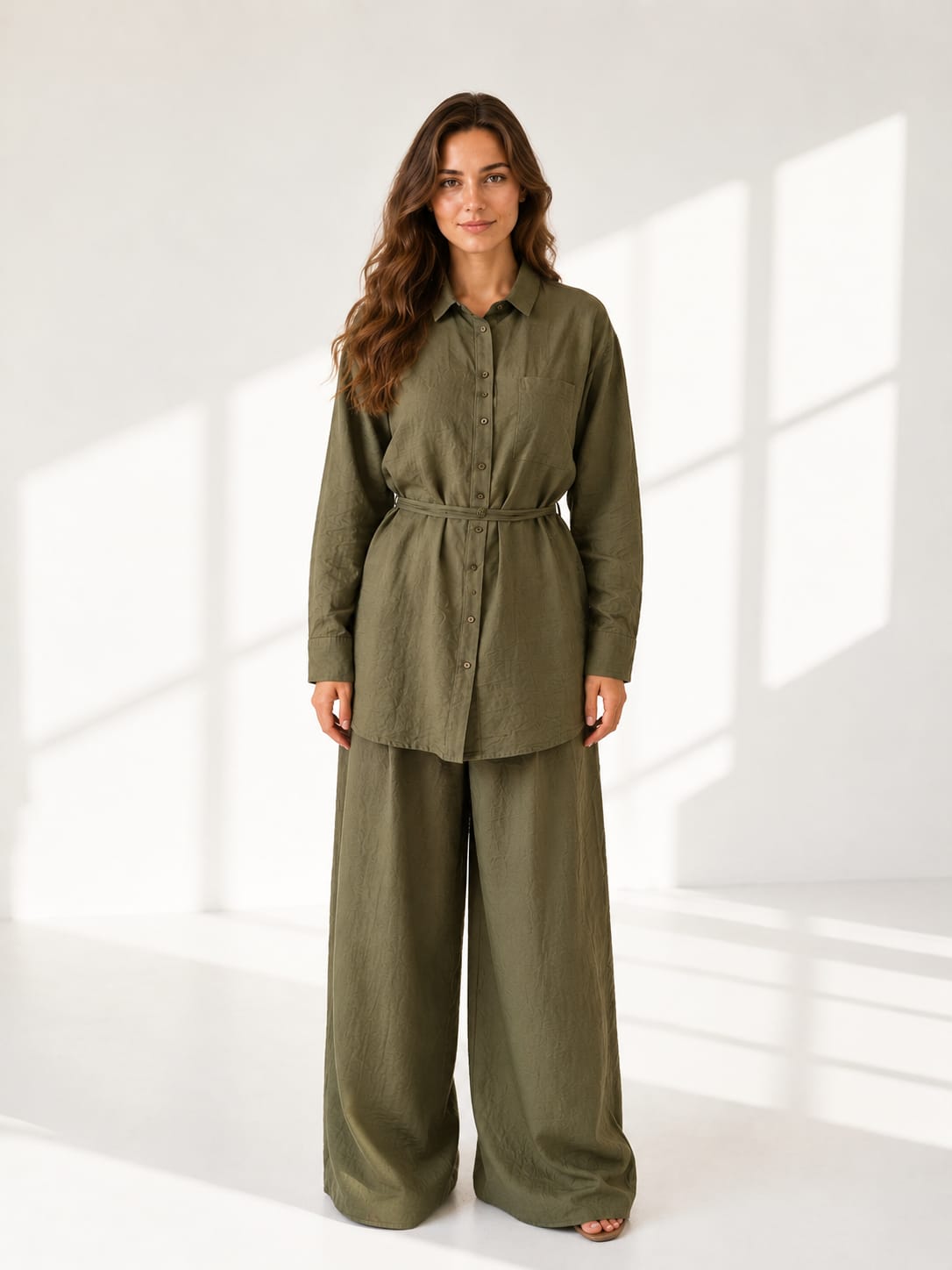 Shirt With Wide Leg Trousers set