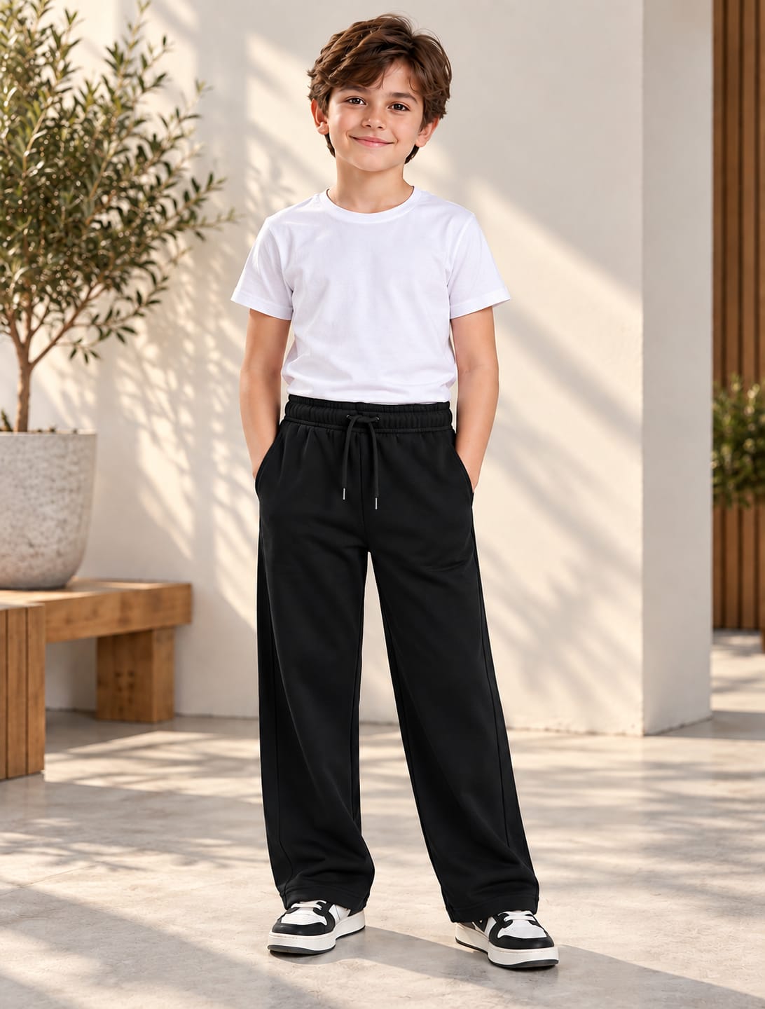 Straight leg trousers