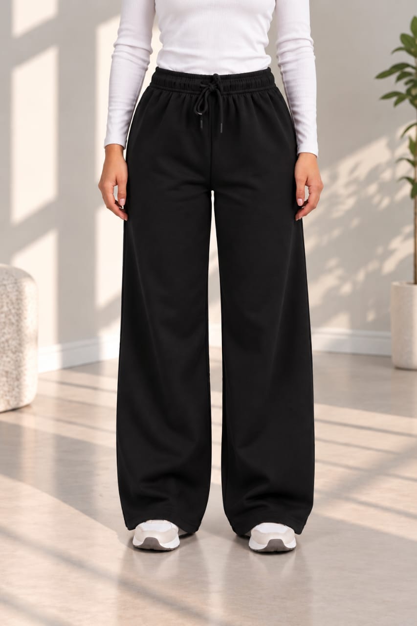 Fleece Wide-Leg Sweatpants