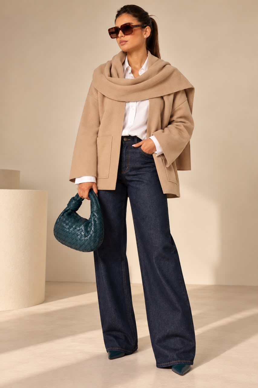 Winter Wool Scarf Jacket