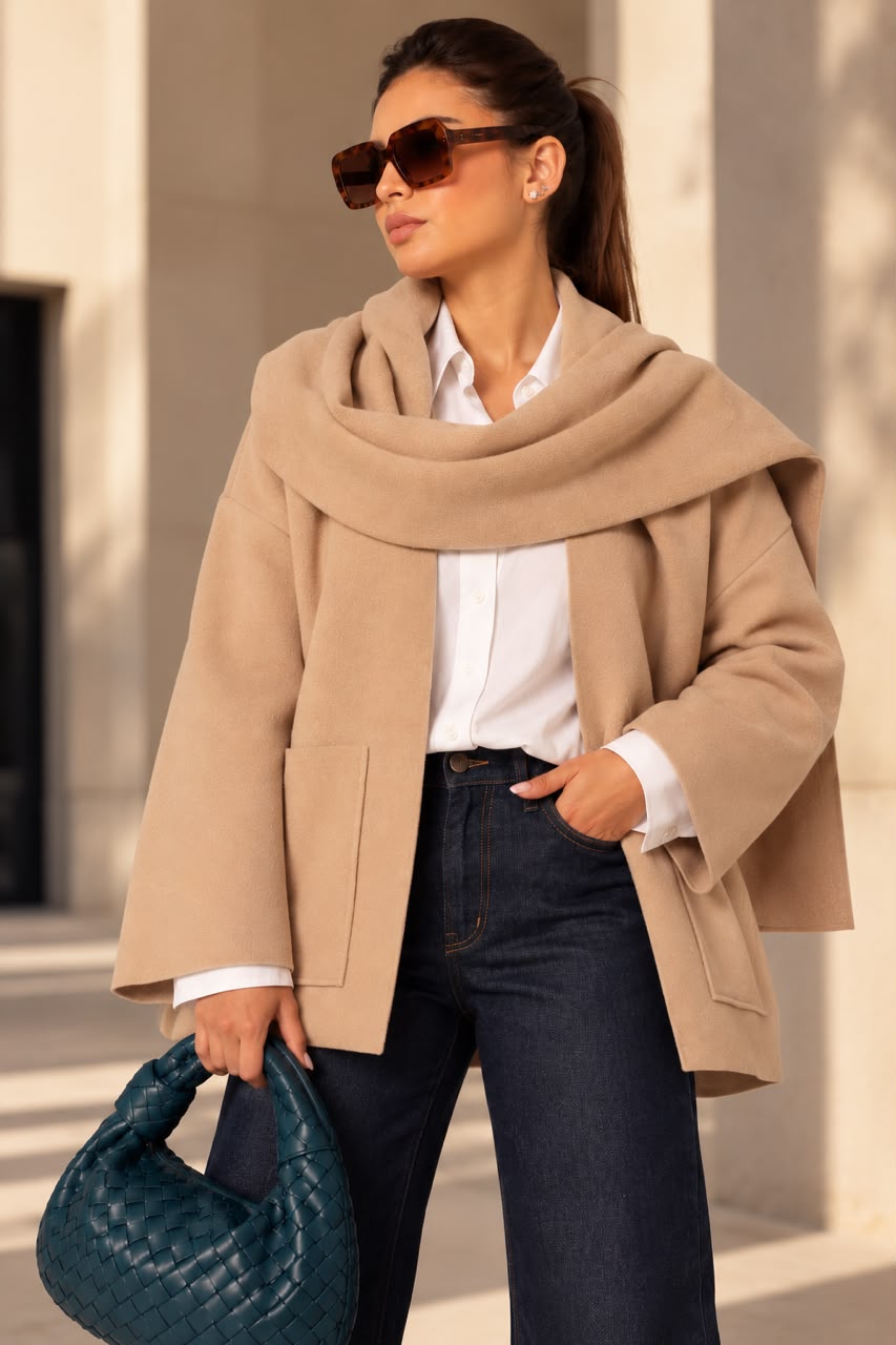 Winter Wool Scarf Jacket