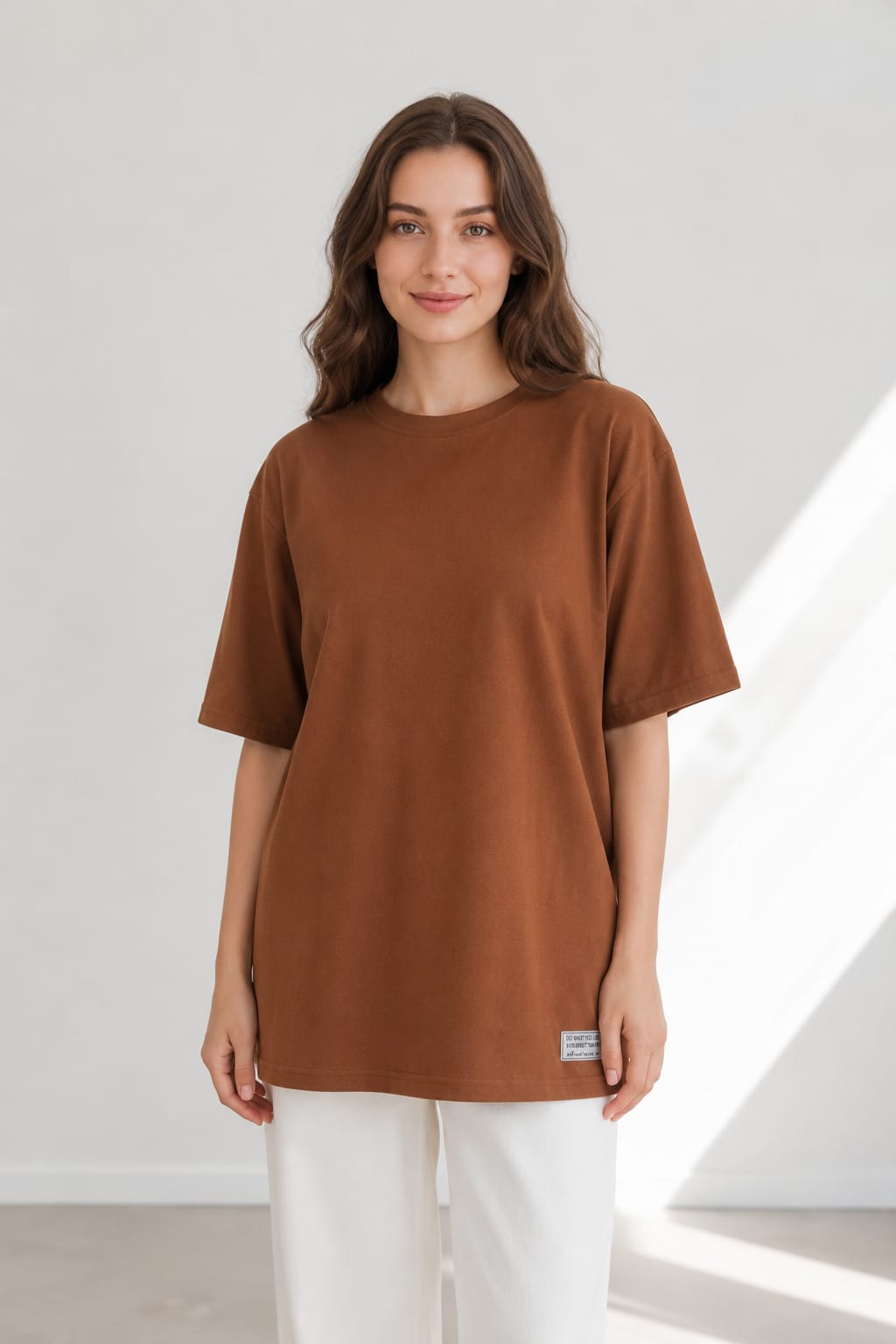 Cotton T-Shirt With Patch | Brown
