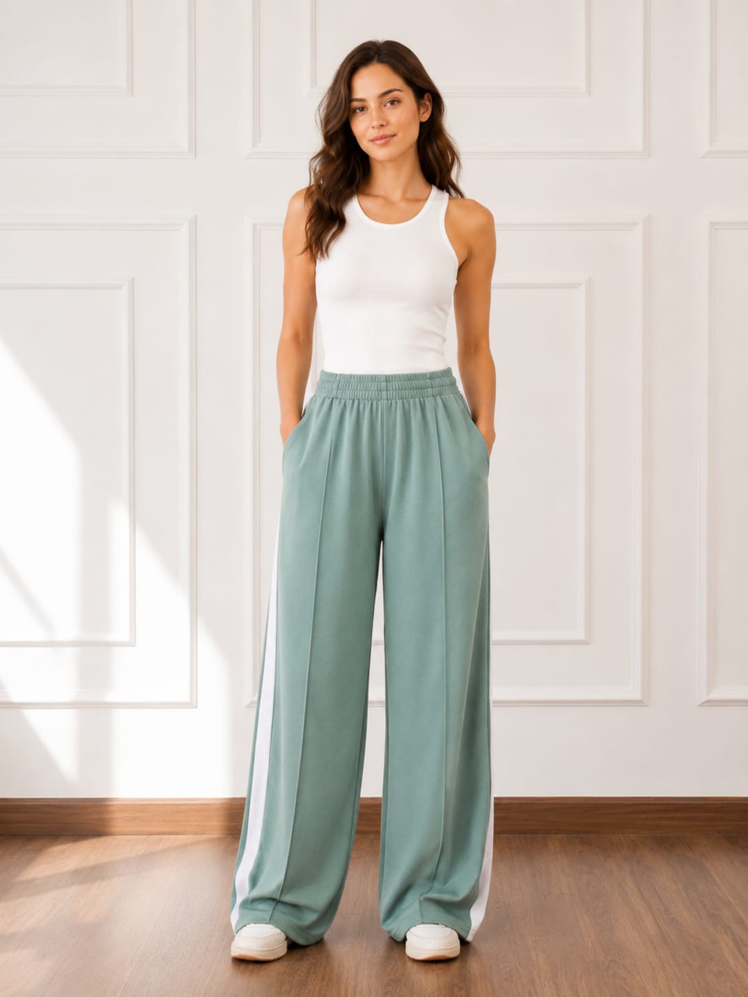 Polo Collar Pants | Olive