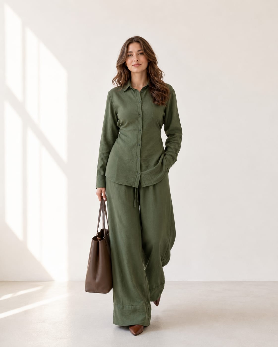 Shirt With Wide Leg Trousers set