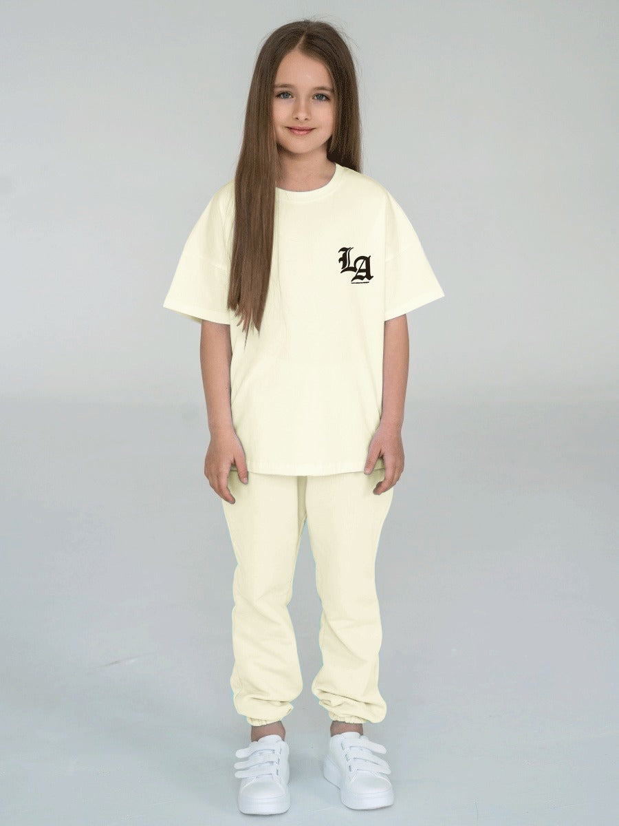 Children LA Kids Set In Beige