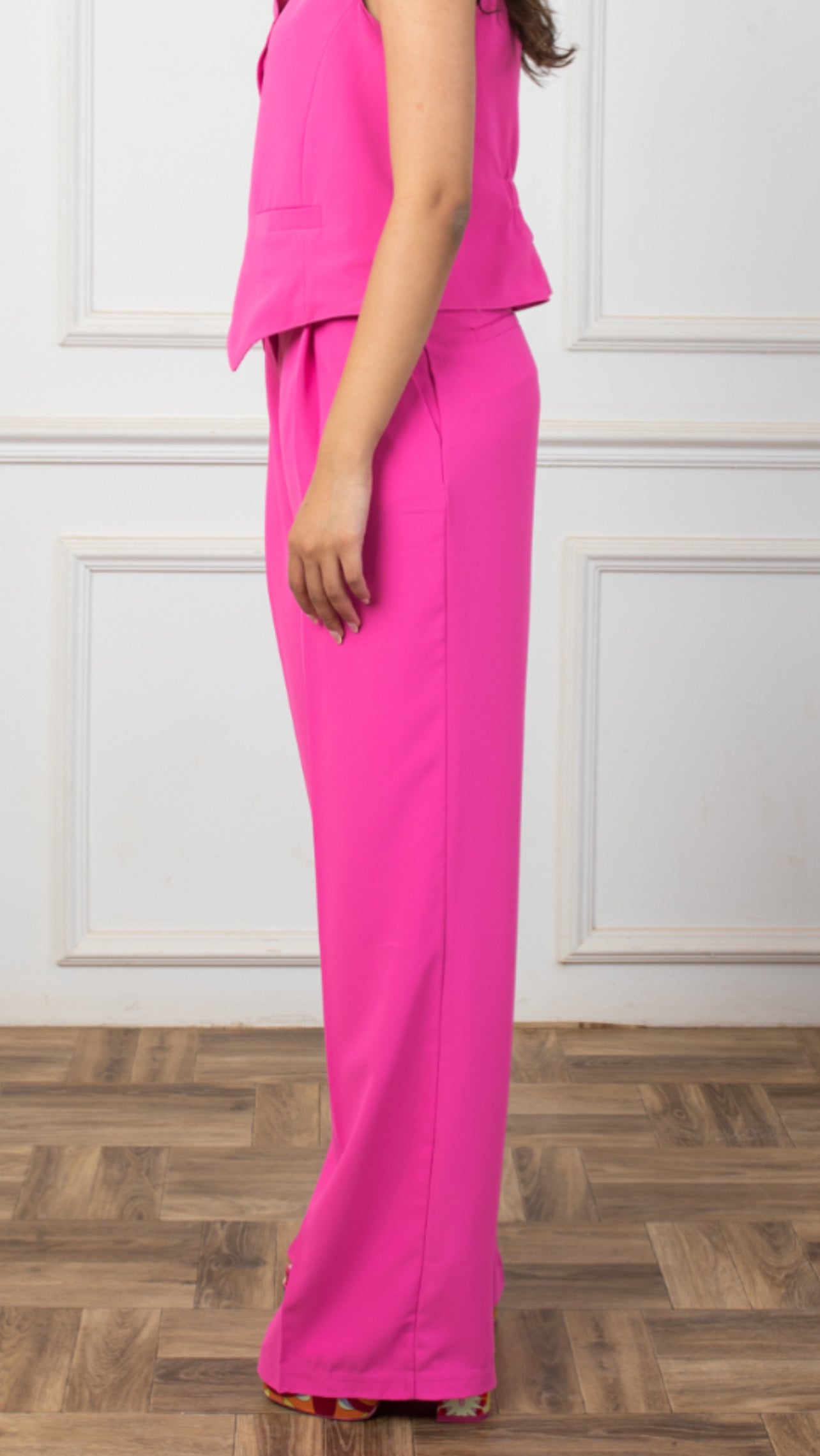 Reversed Waistband Pants in Pink
