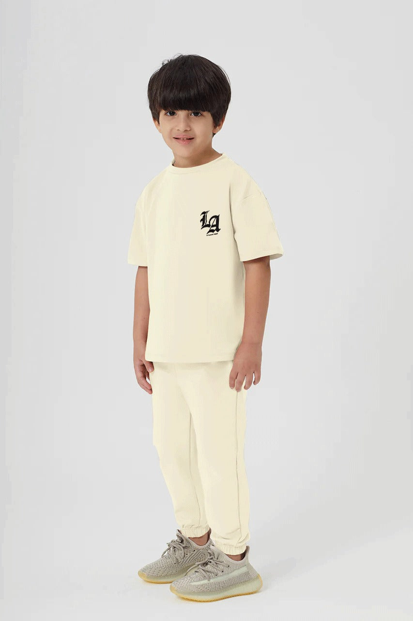 Children LA Kids Set In Beige