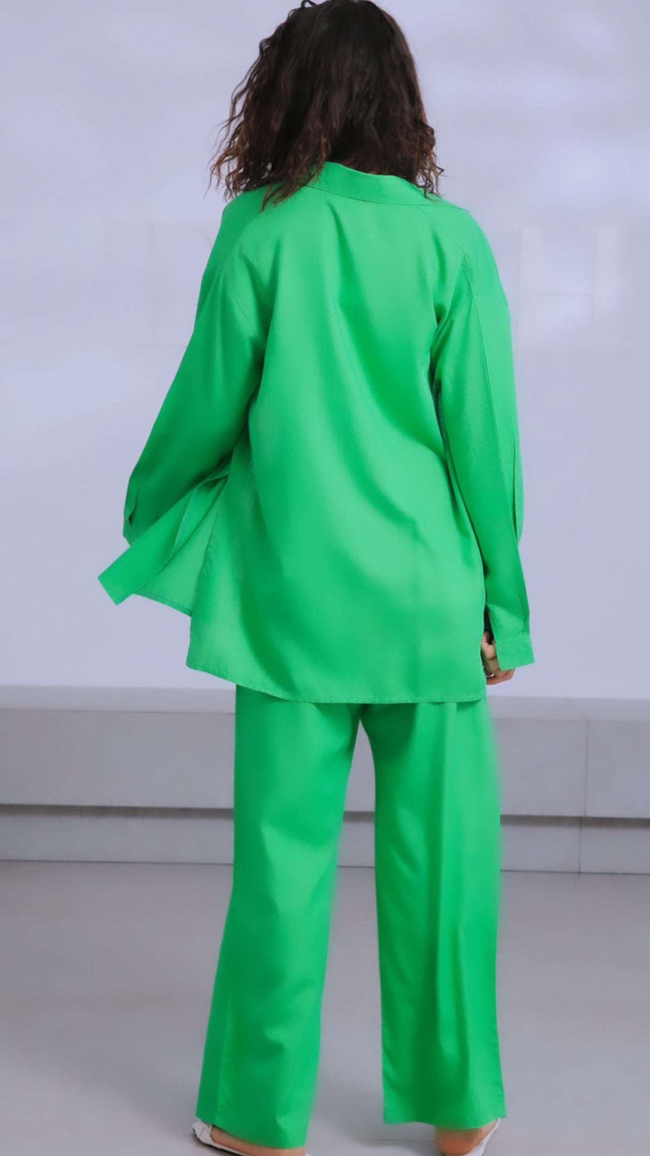 All Green Linen Set