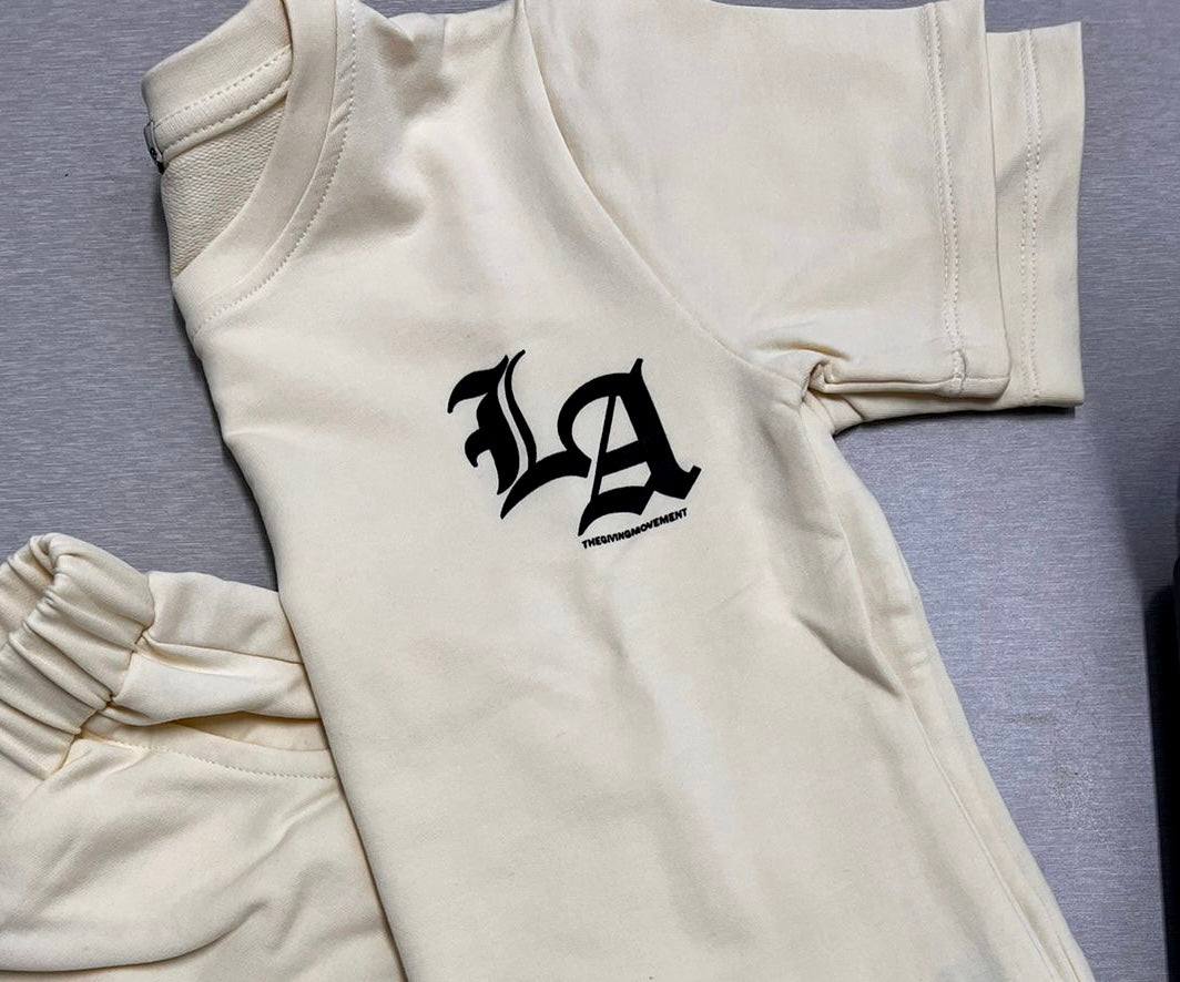 Children LA Kids Set In Beige