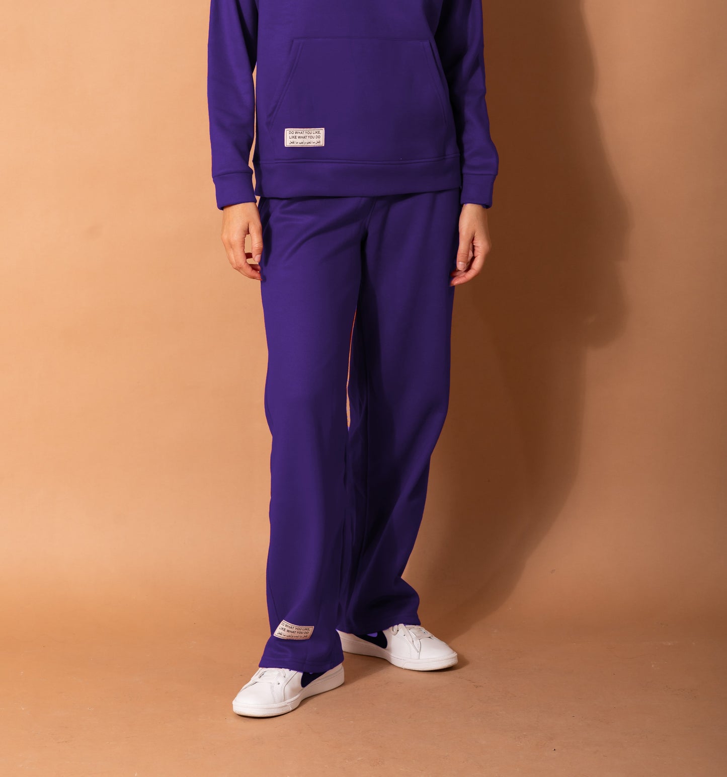 Wide Leg Fleece Set In Purple