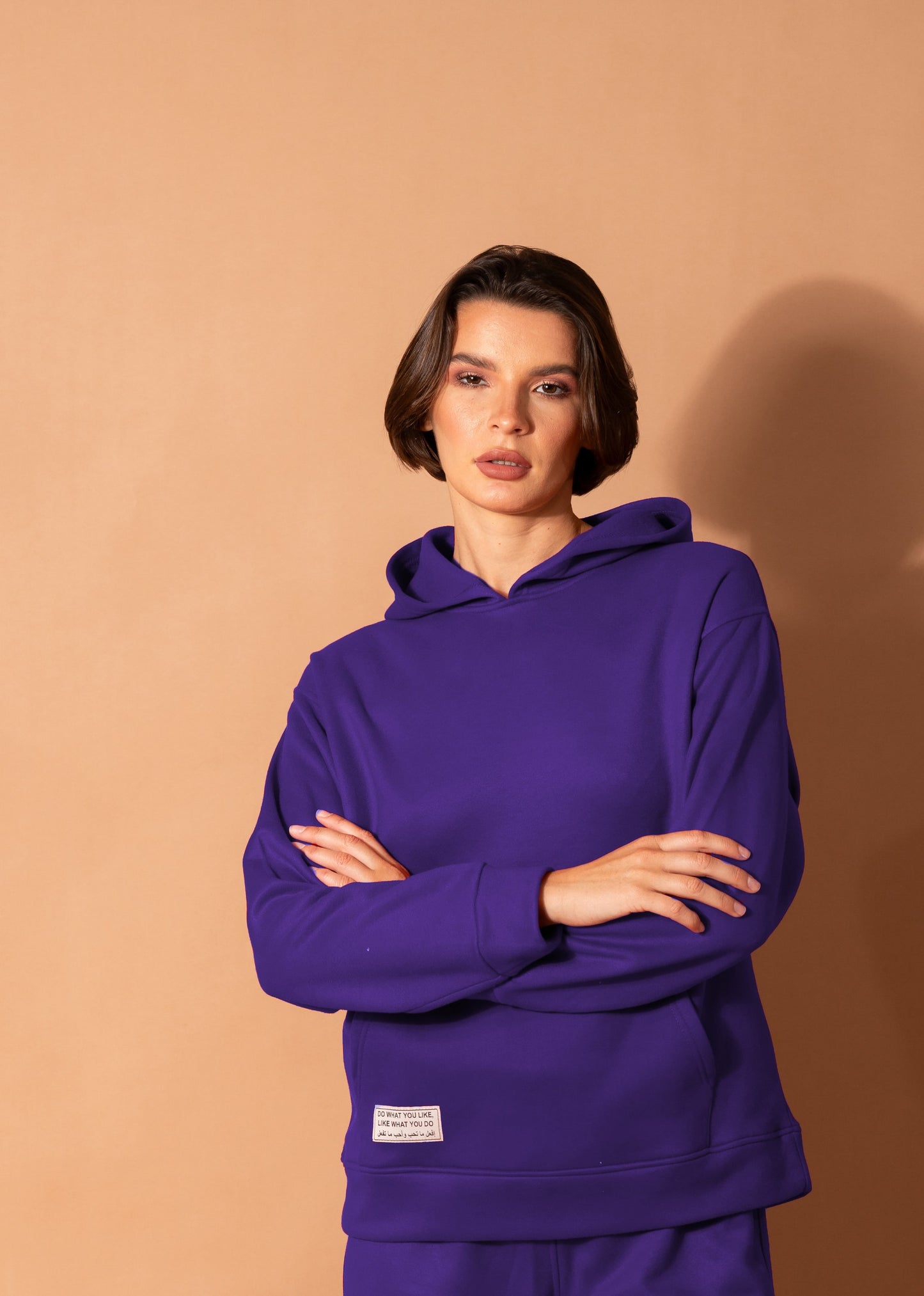 Wide Leg Fleece Set In Purple