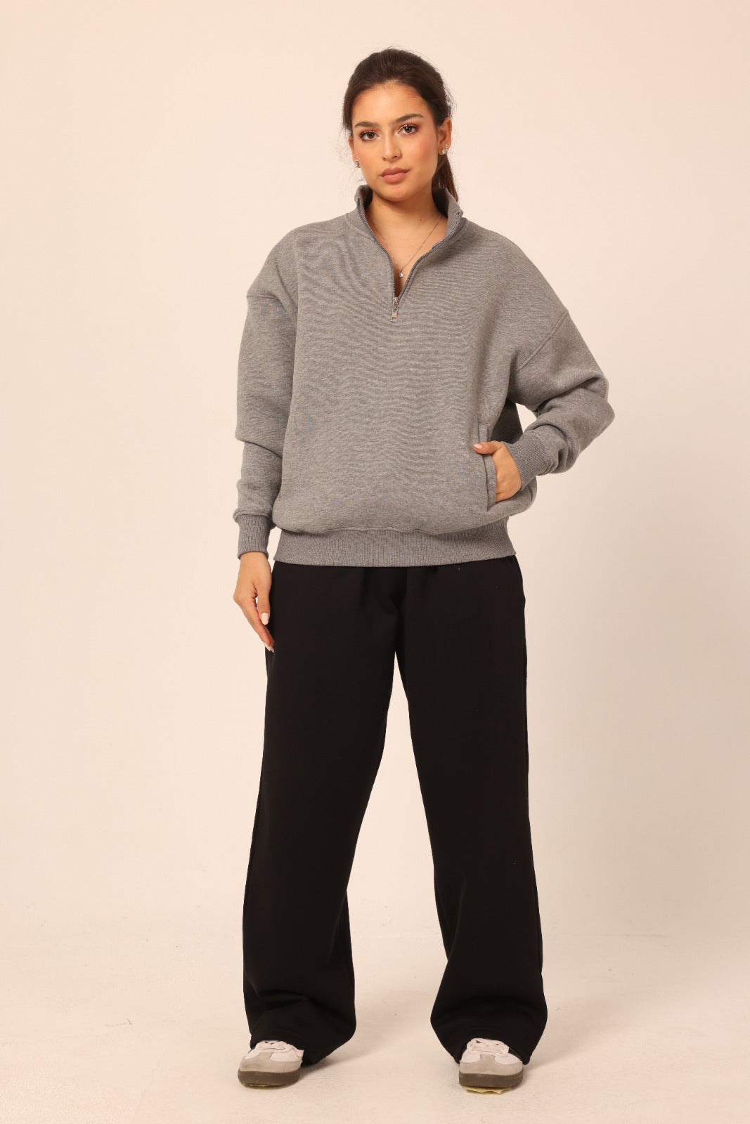 Quarter zipper | Grey