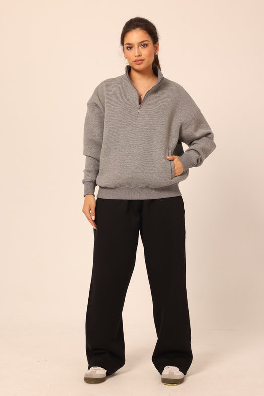 Quarter zipper | Grey