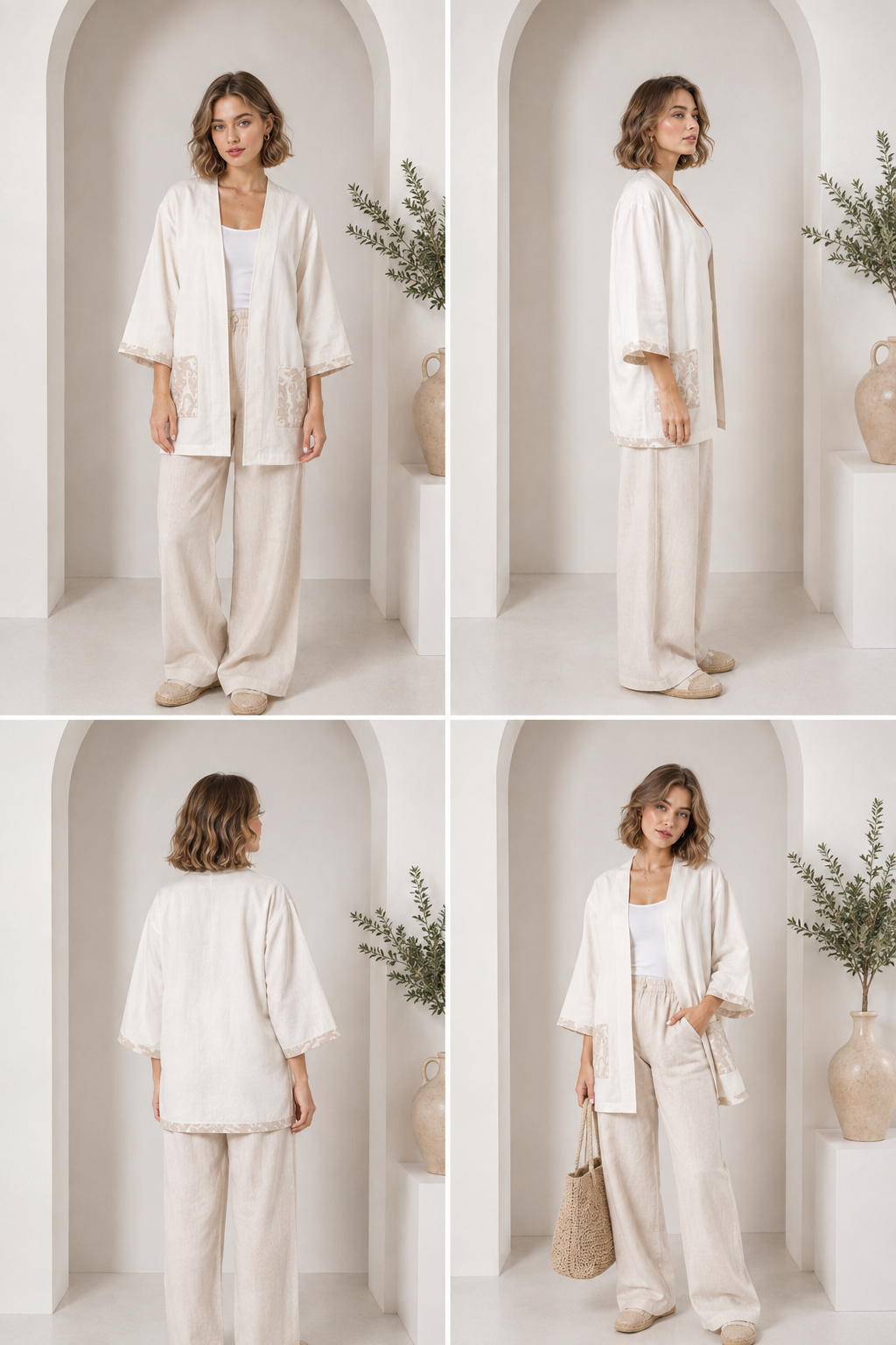 Printed Linen Cardigan