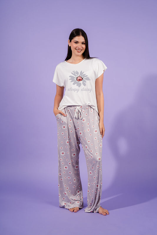 Daisy Flower Pajama| Grey
