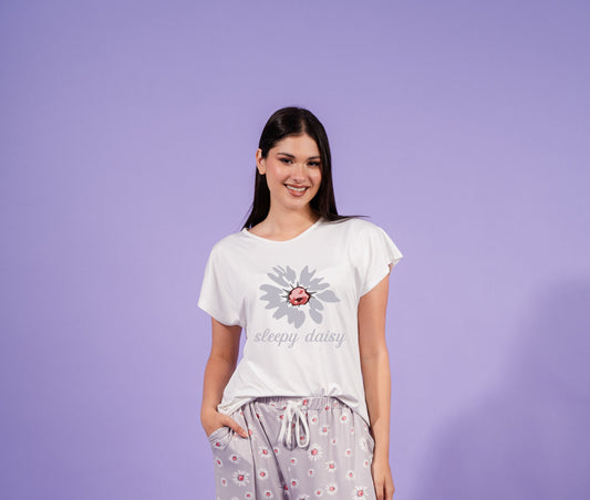 Daisy Flower T-Shirt| Grey