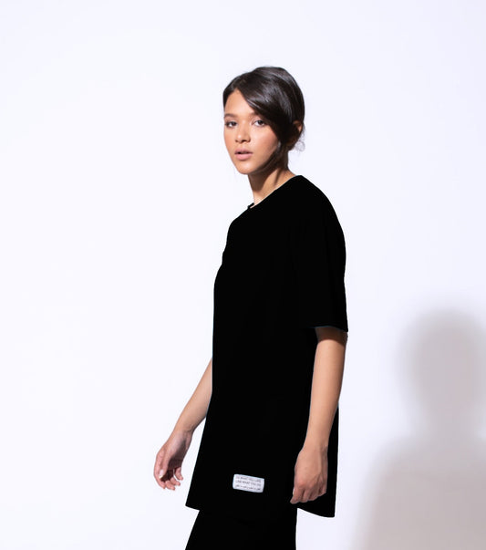 Oversized Lycra T-Shirt In Black