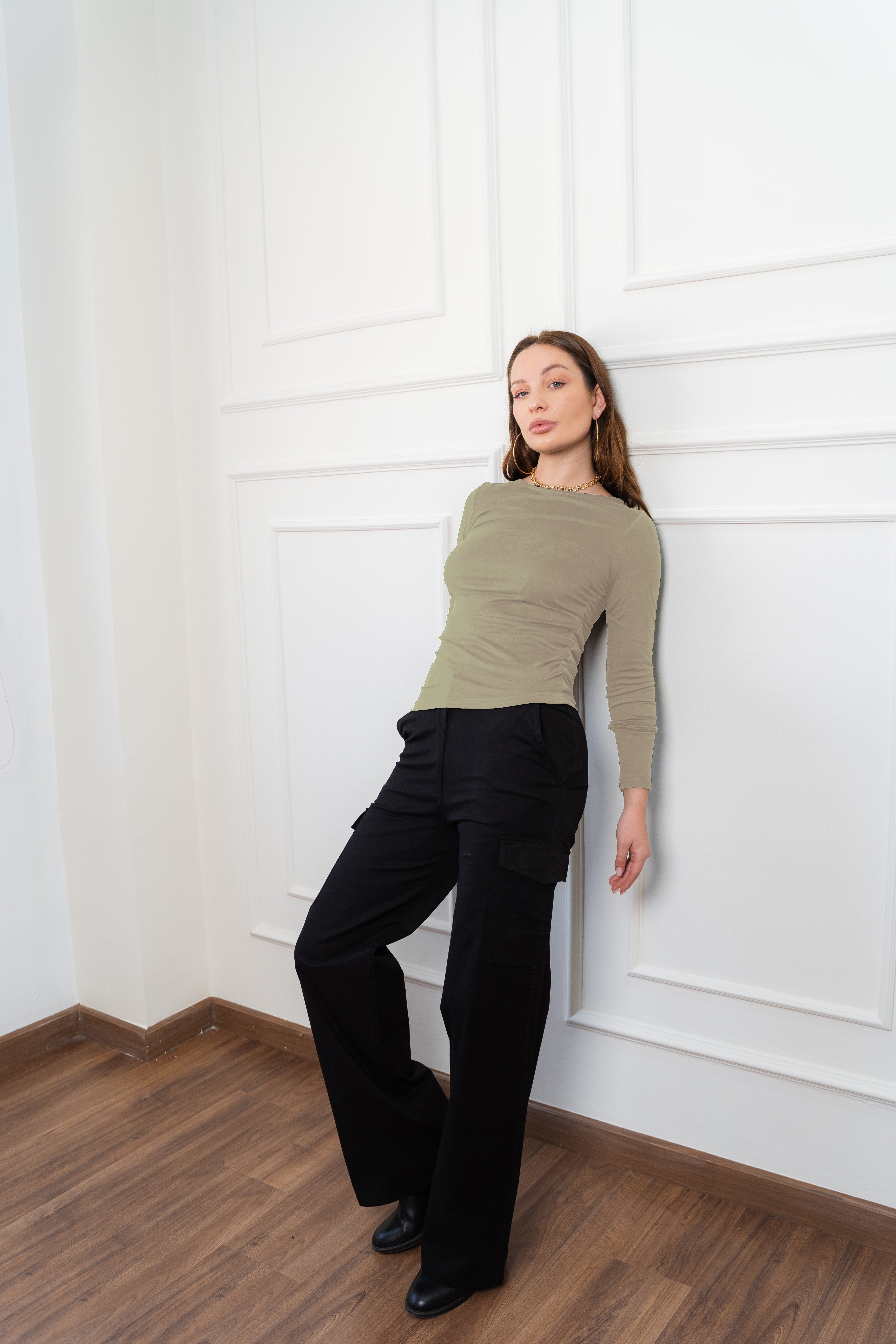 Gathered Top In Beige