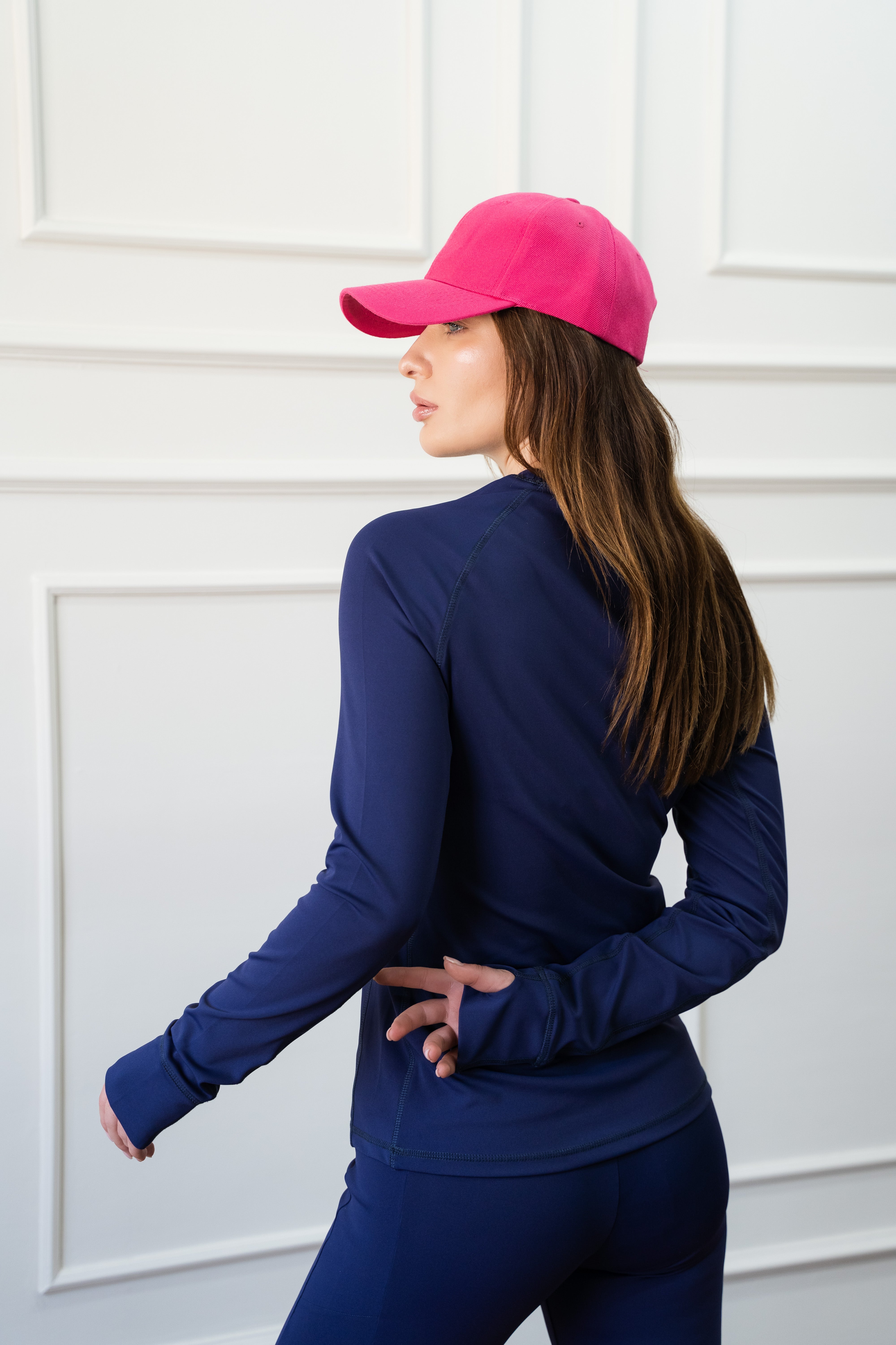 Sporty Thumbhole Top In Navy