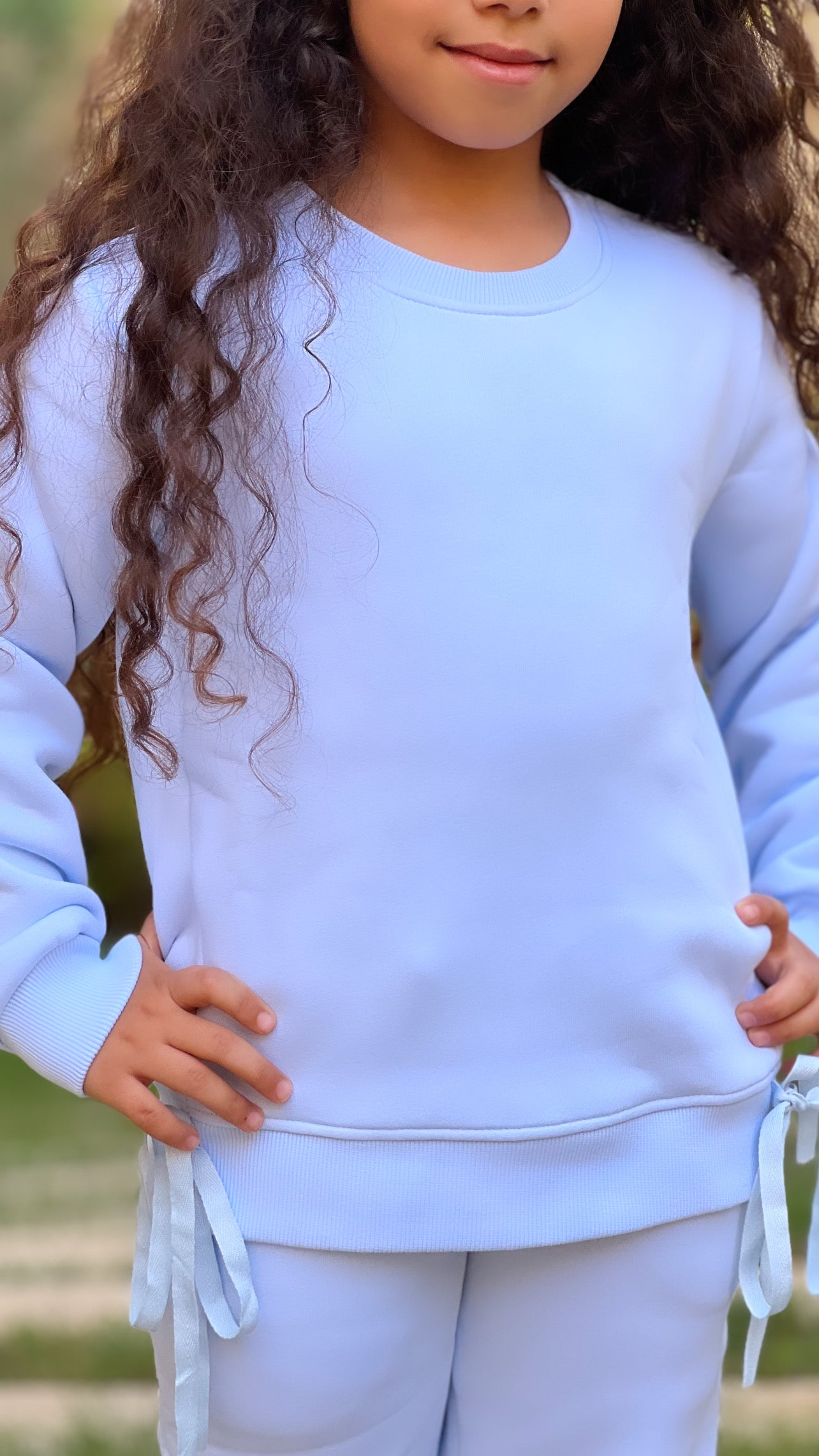 Girls Straight-Leg Melton Set In Baby-Blue