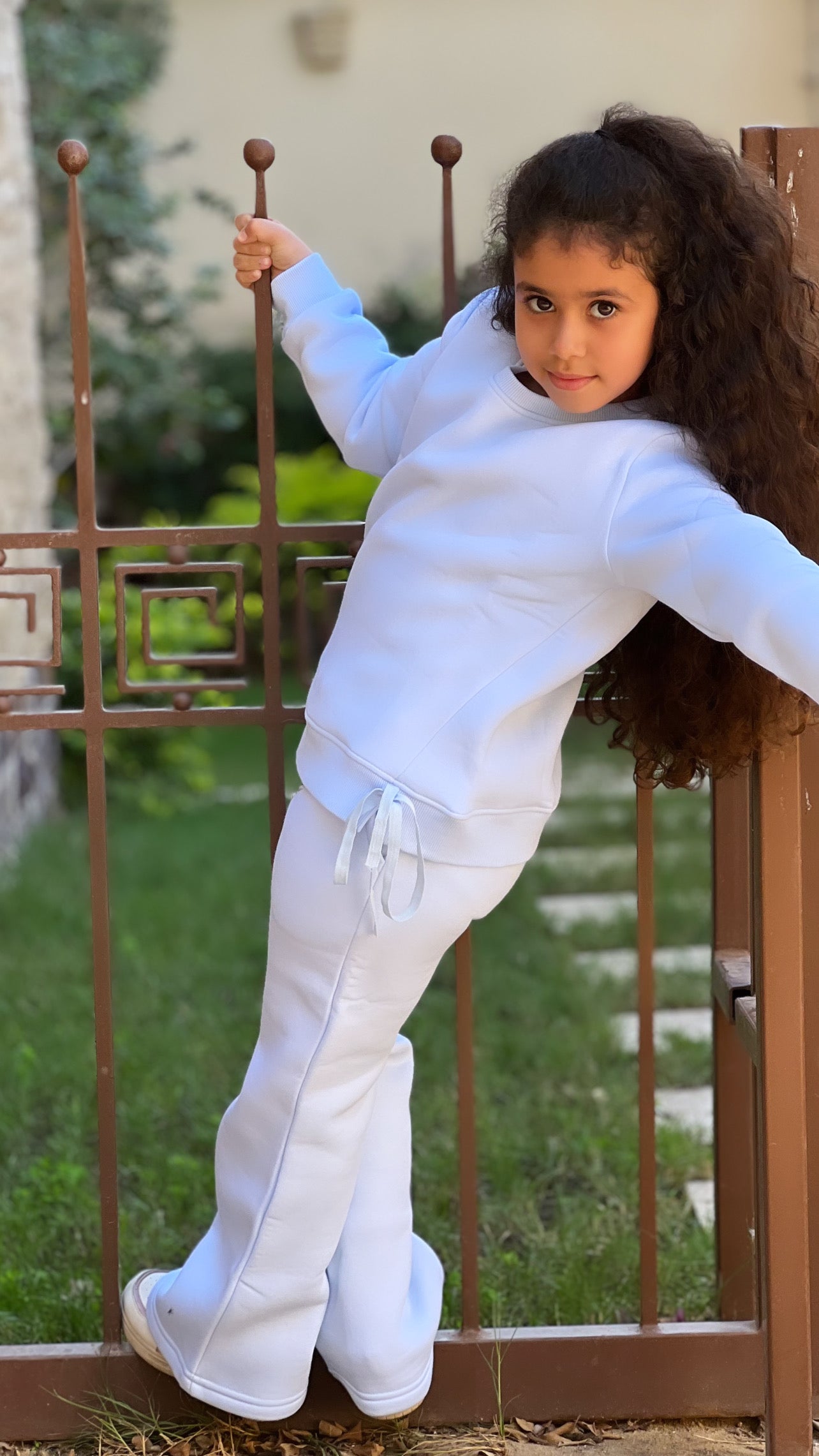 Girls Straight-Leg Melton Set In Baby-Blue
