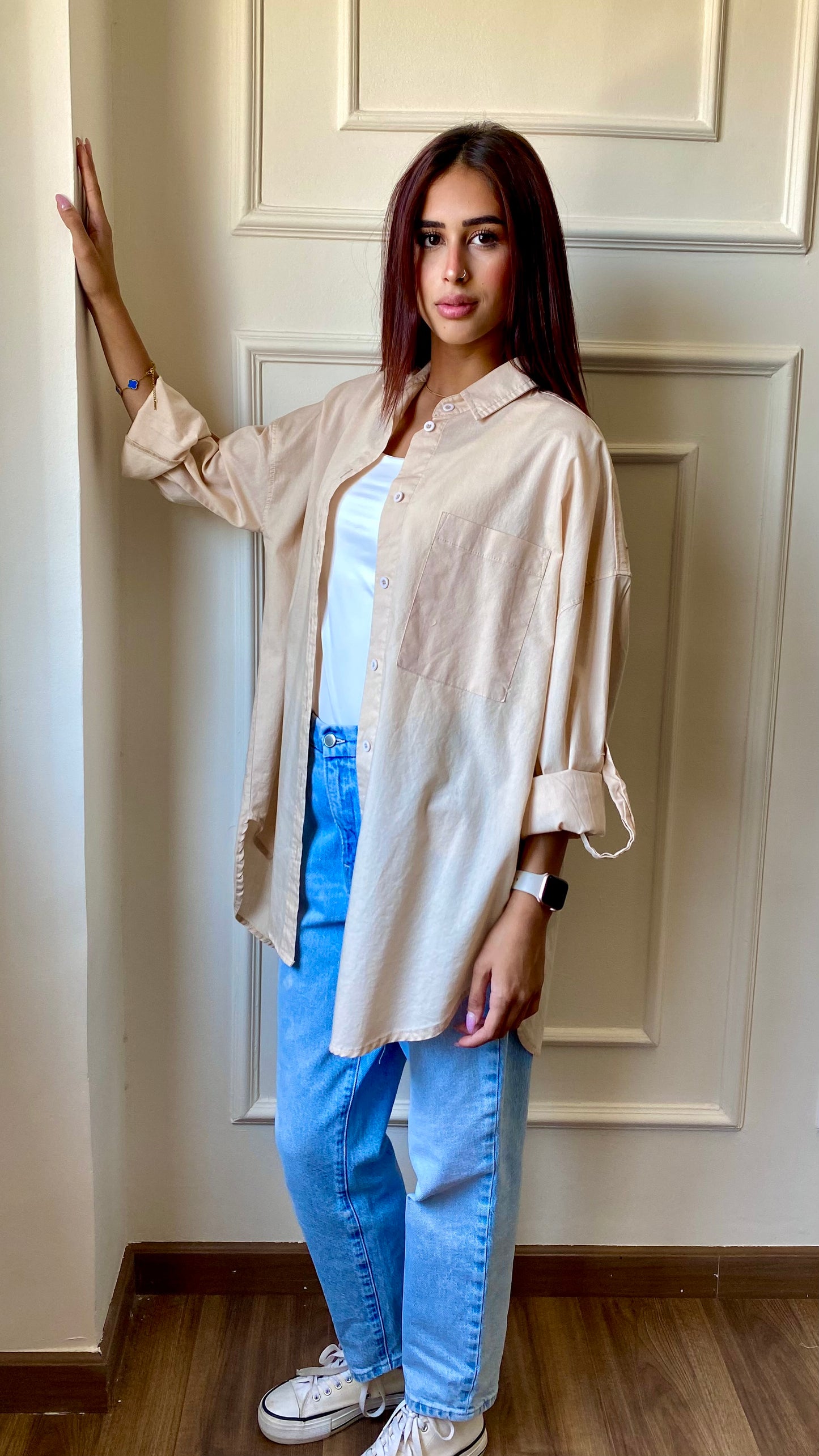 L-I - Oversized Shirt l Beige