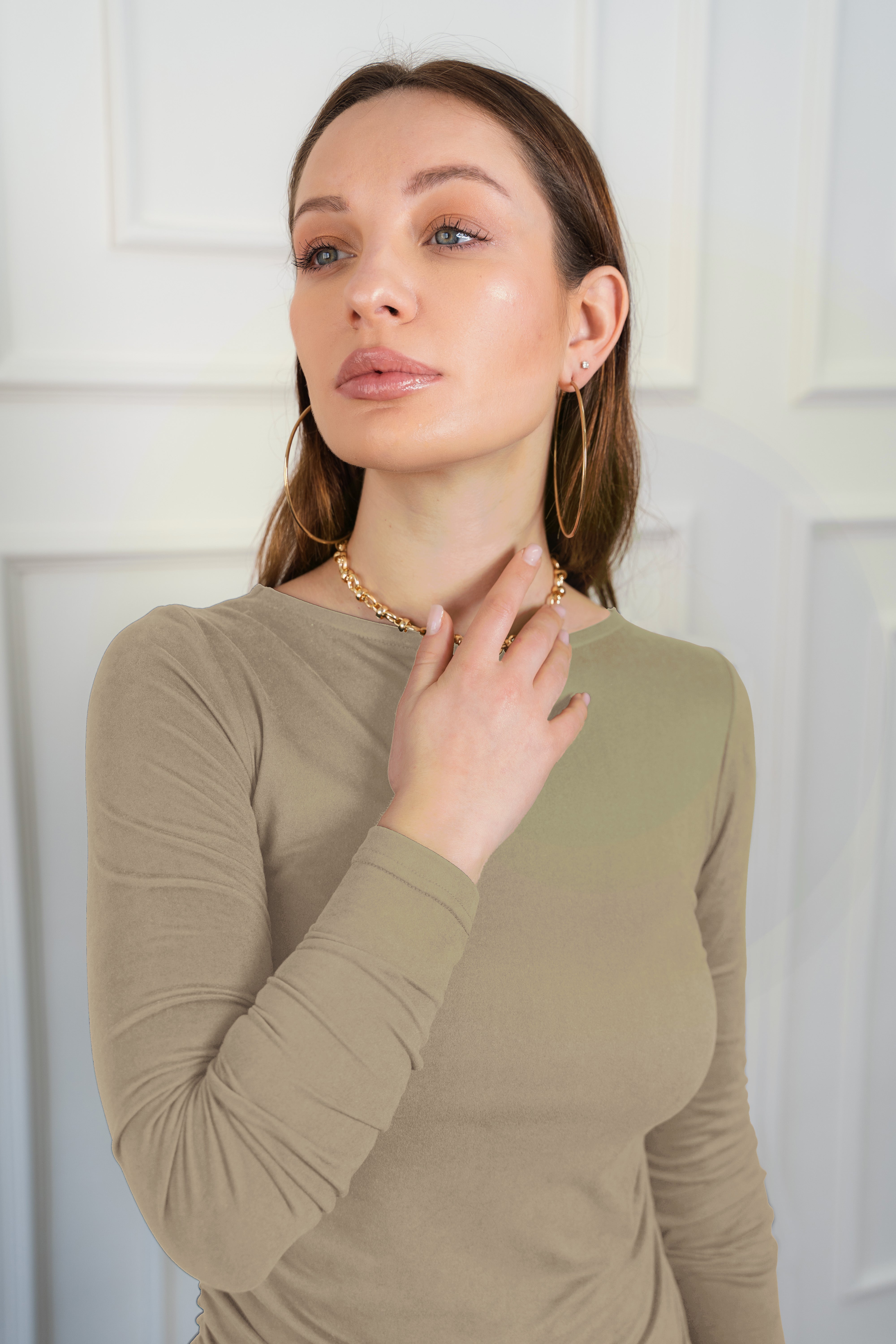 Gathered Top In Beige