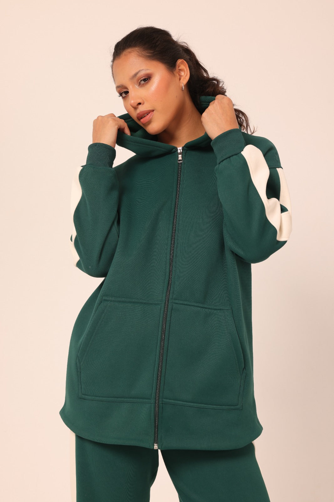 White Stripe Set | Olive