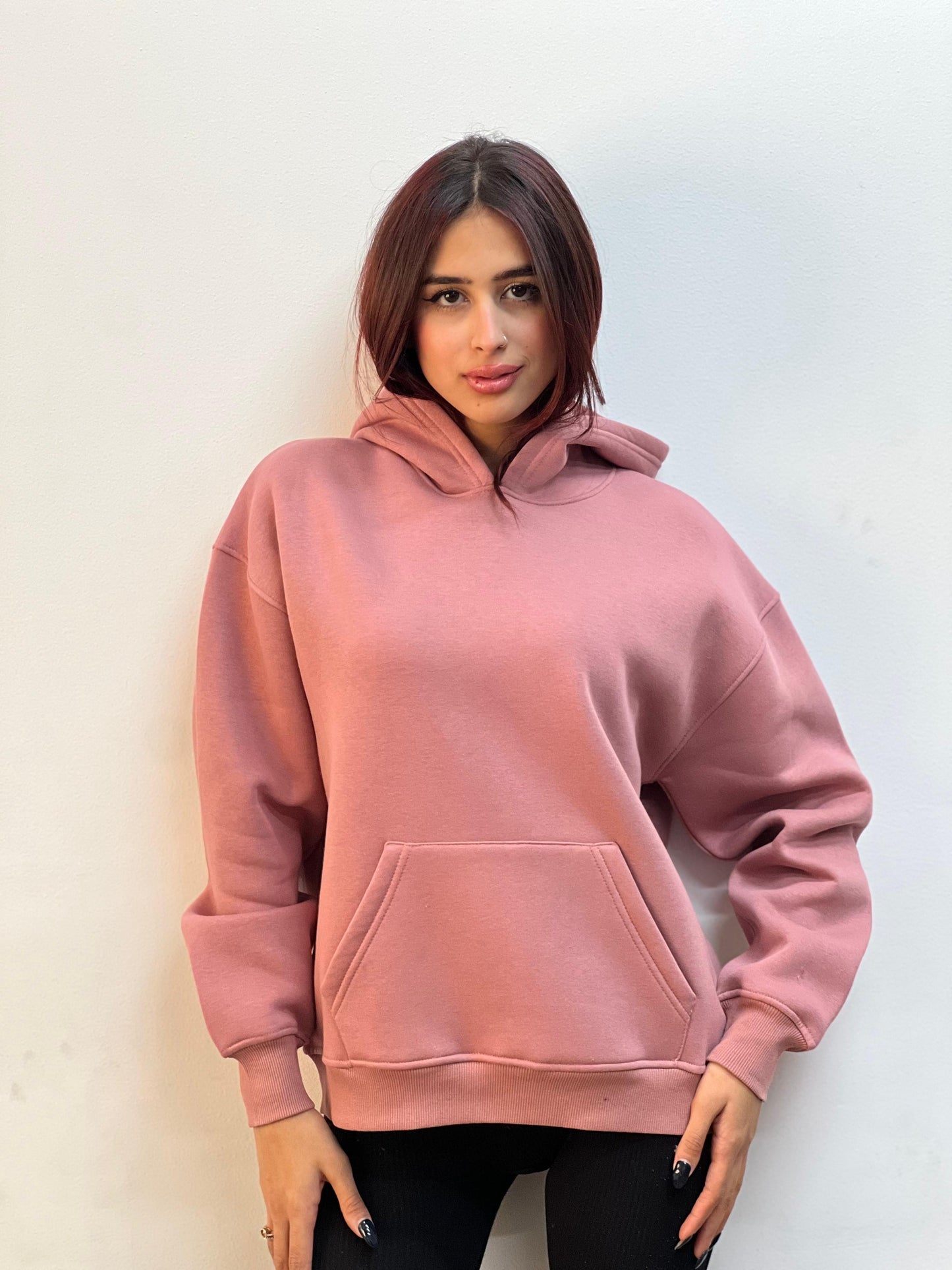 Basic Melton Hoodie In Cashmere