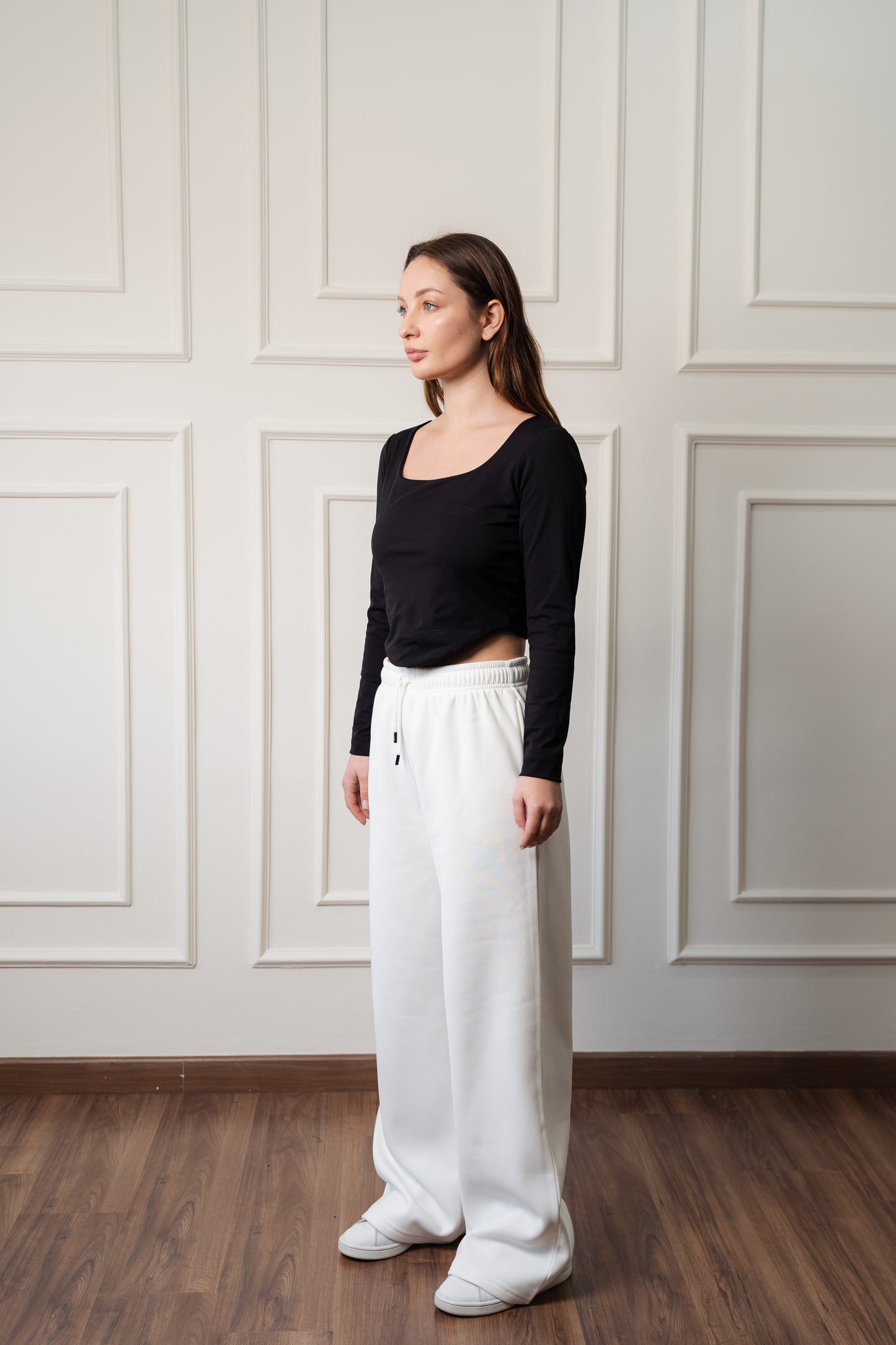 L-I - Wide-Leg Sweatpants In Fleece |Off White
