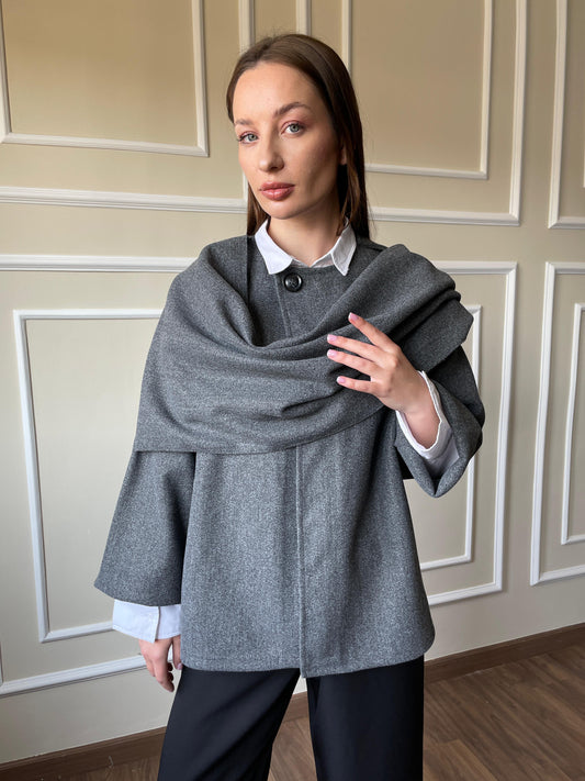 Scarf Jacket In Gray
