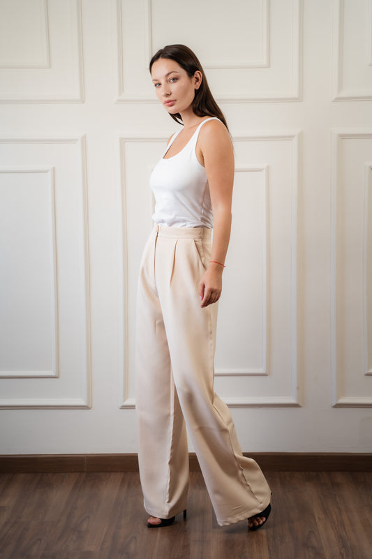 Classic Pants In Light Beige