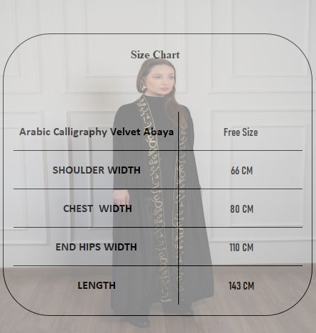Arabic Calligraphy Velvet Abaya