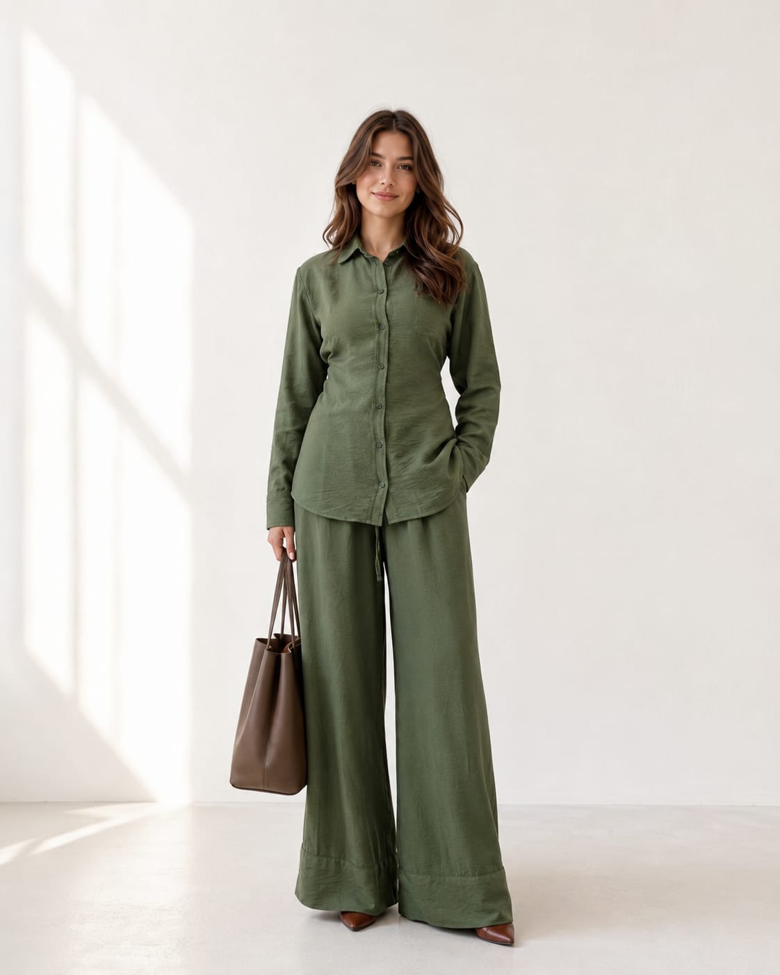 Shirt With Wide Leg Trousers set