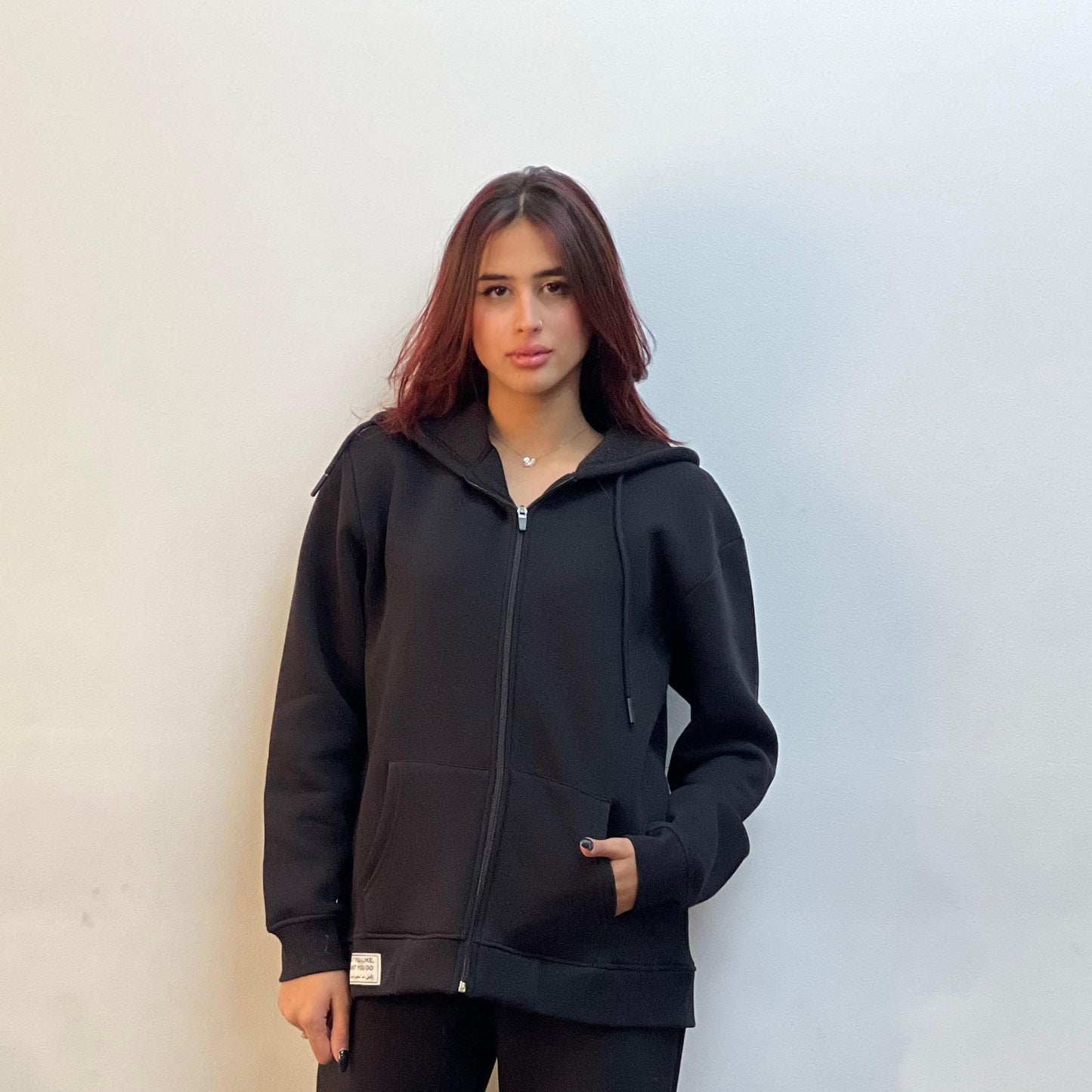 Melton Hooded Jacket In Black
