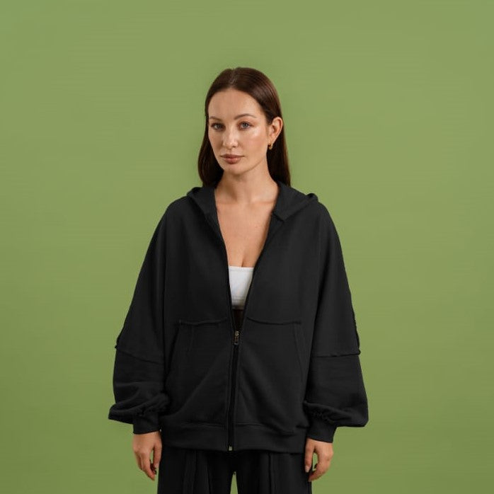 Raw Edge Jacket In Black