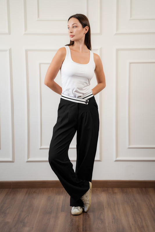 Cross Belt Pants | Black