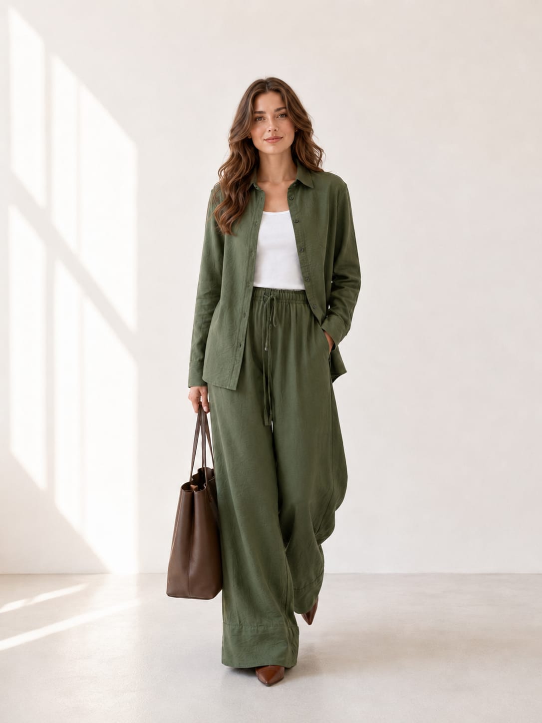 Shirt With Wide Leg Trousers set