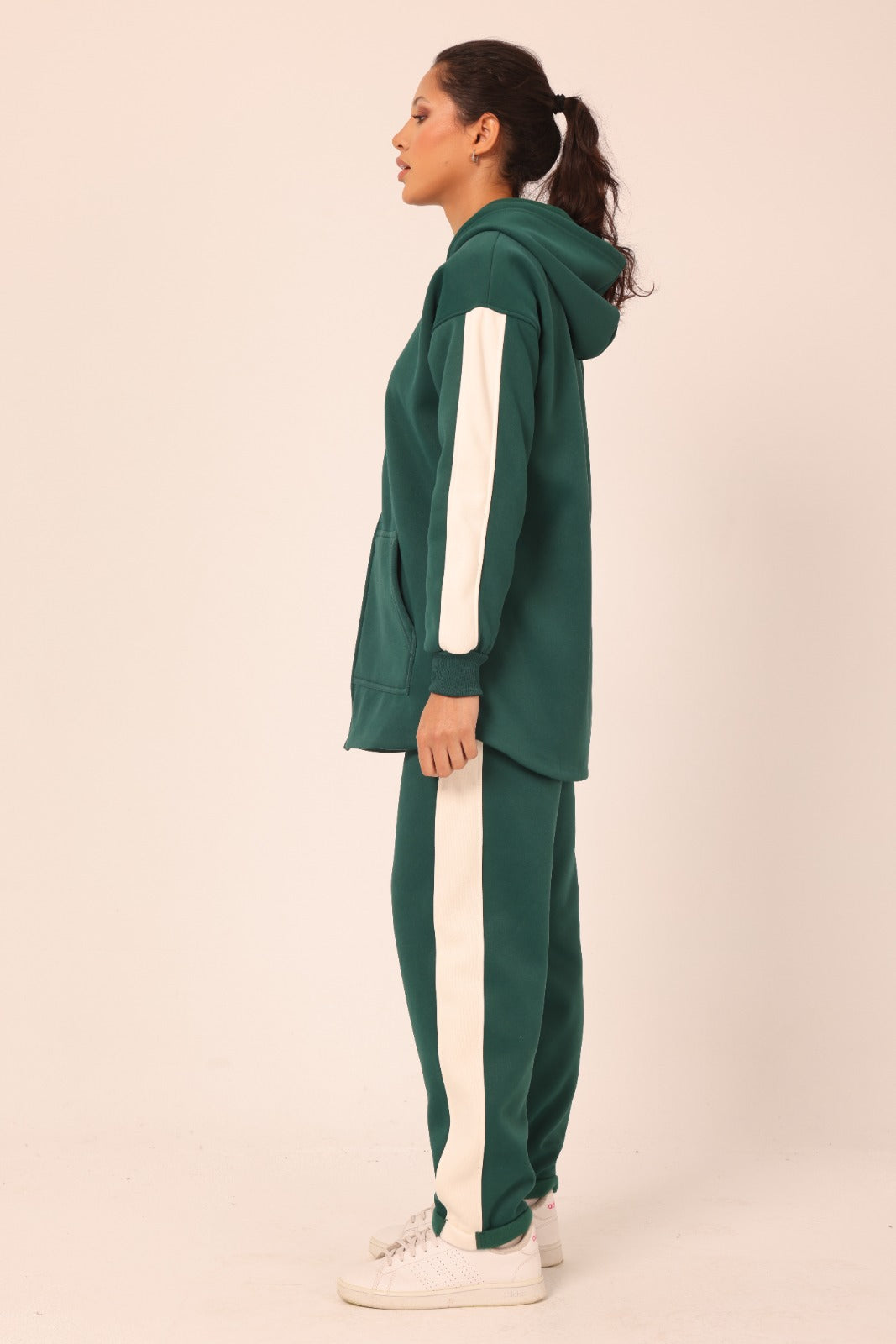 White Stripe Set | Olive