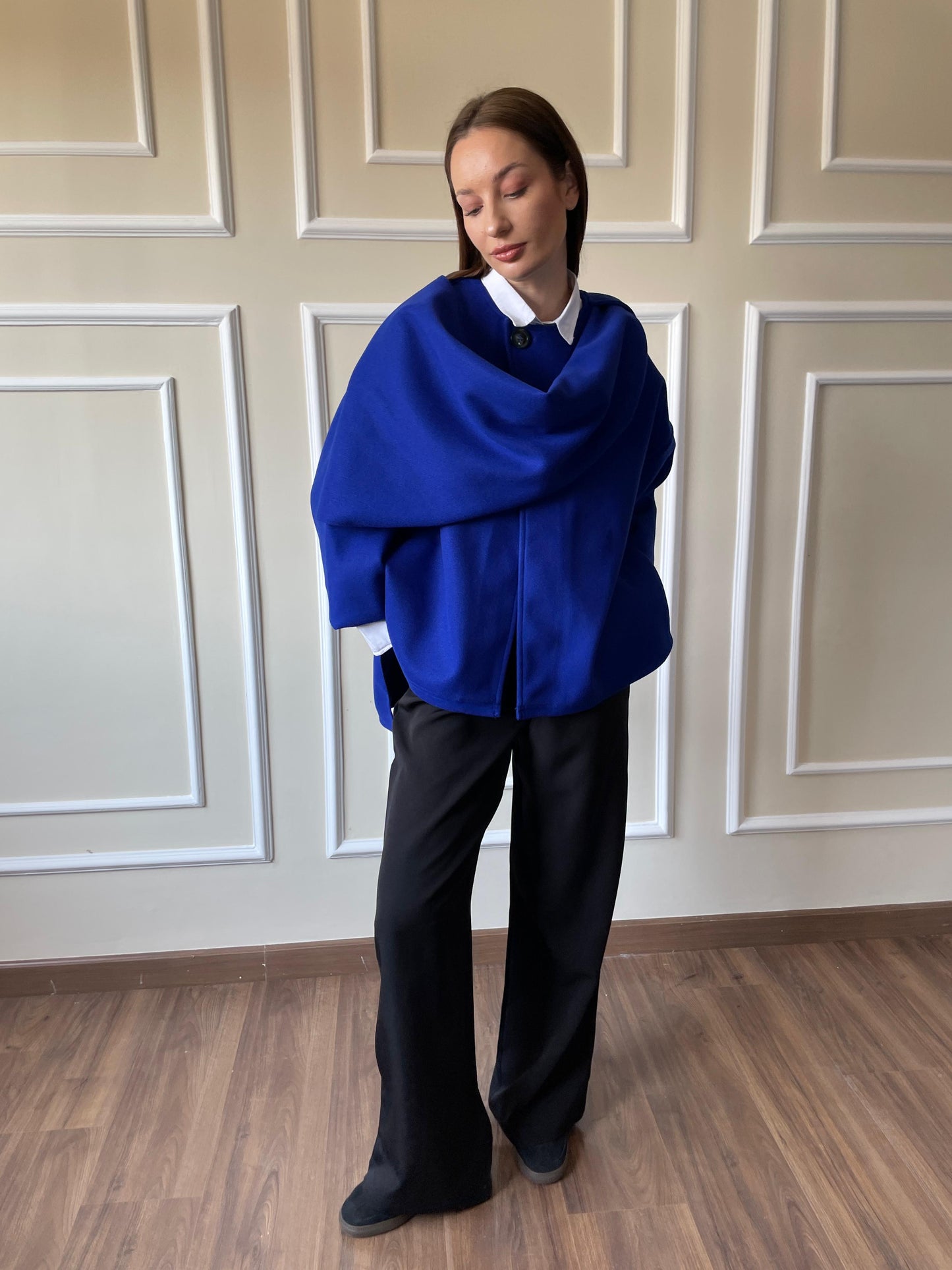 Scarf Jacket In Royal-Blue