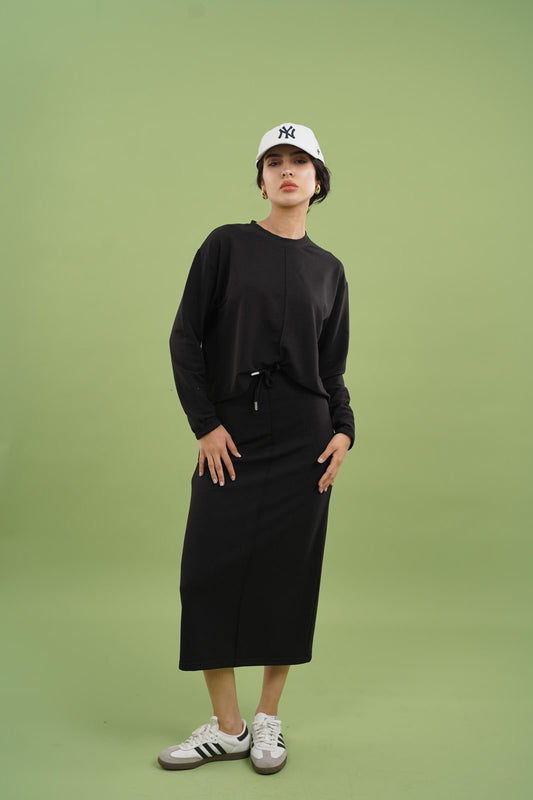Pencil Skirt Set In Black
