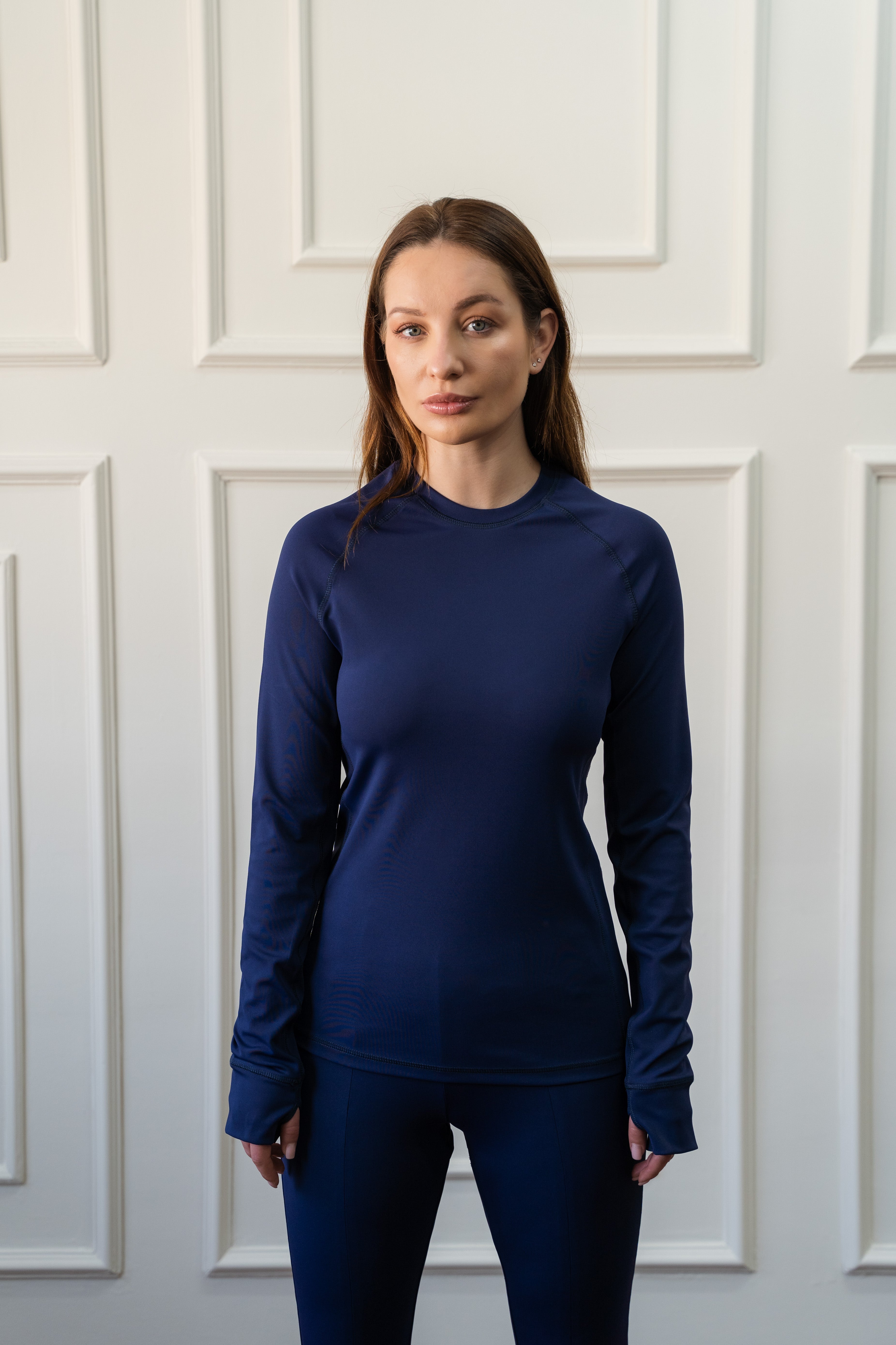 Sporty Thumbhole Top In Navy