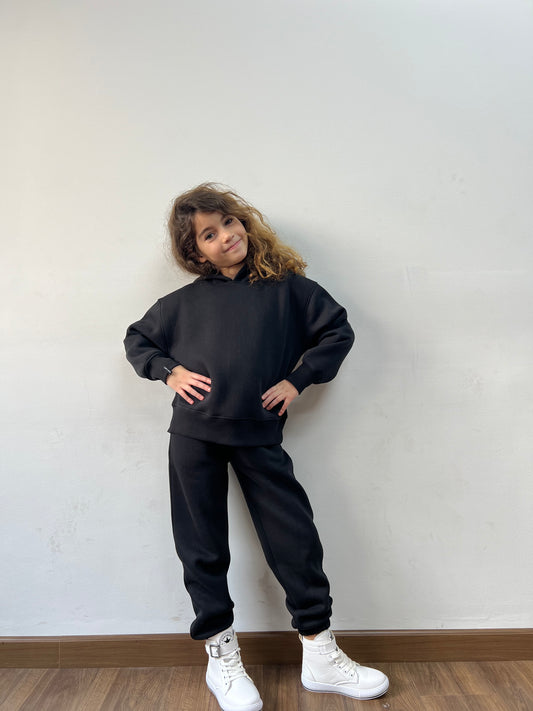 All In Black Kids Tracksuit