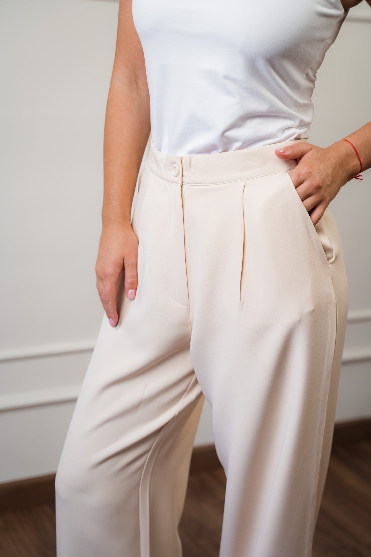 Classic Pants In Light Beige