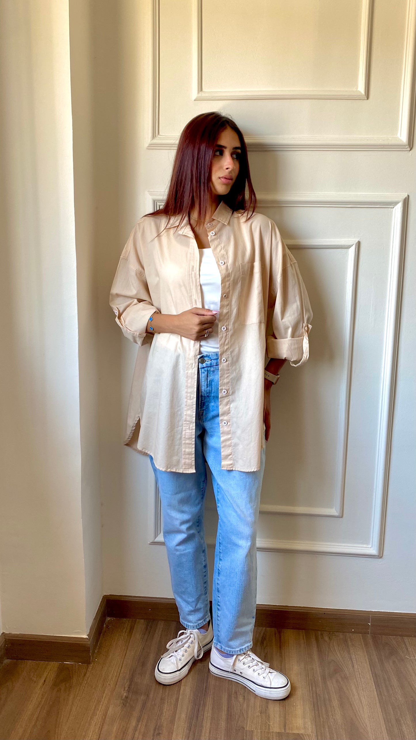 L-I - Oversized Shirt l Beige