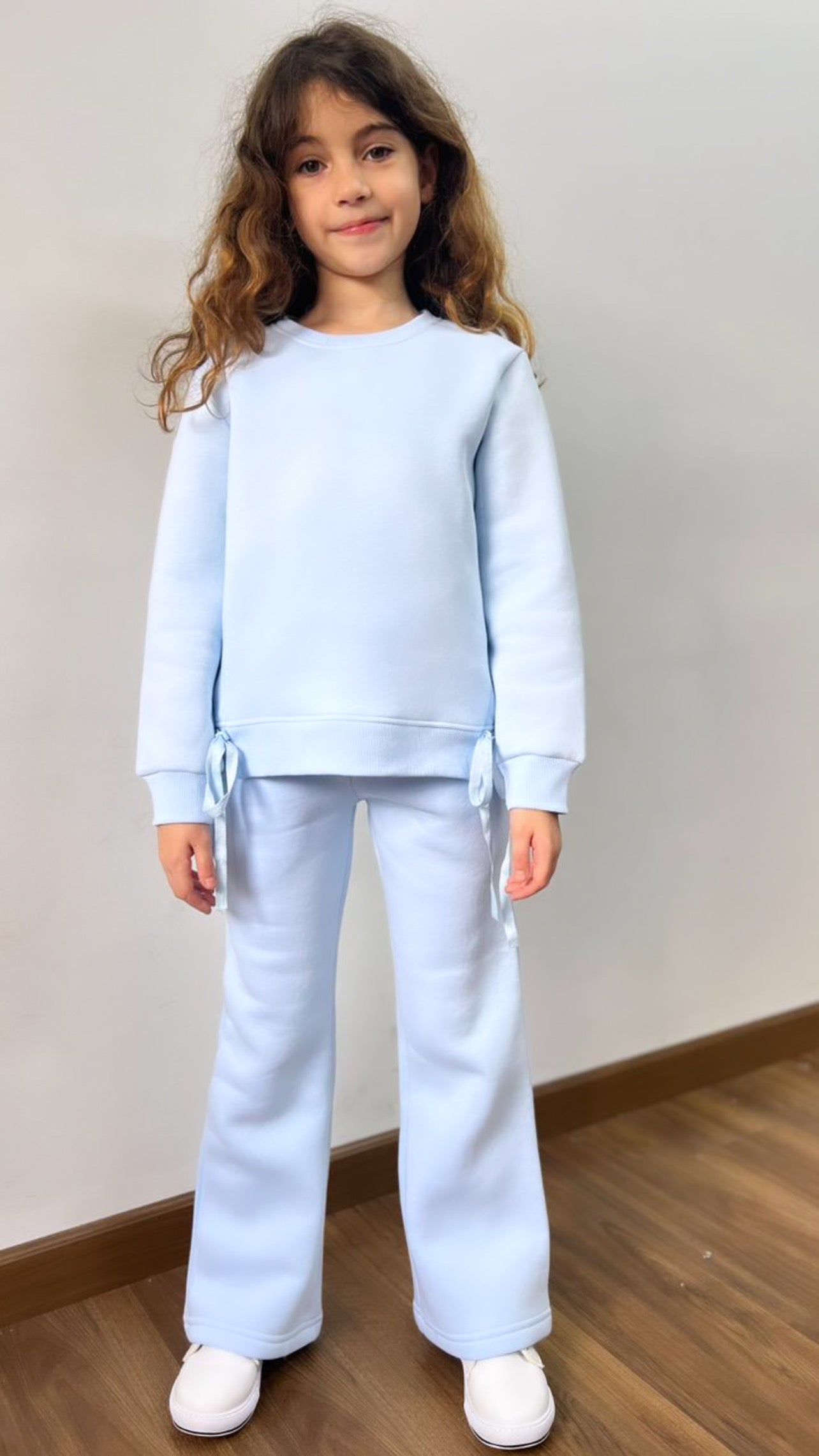 Girls Straight-Leg Melton Set In Baby-Blue