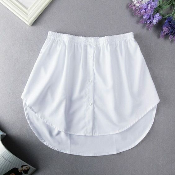 Shirt Skirt Extender In White