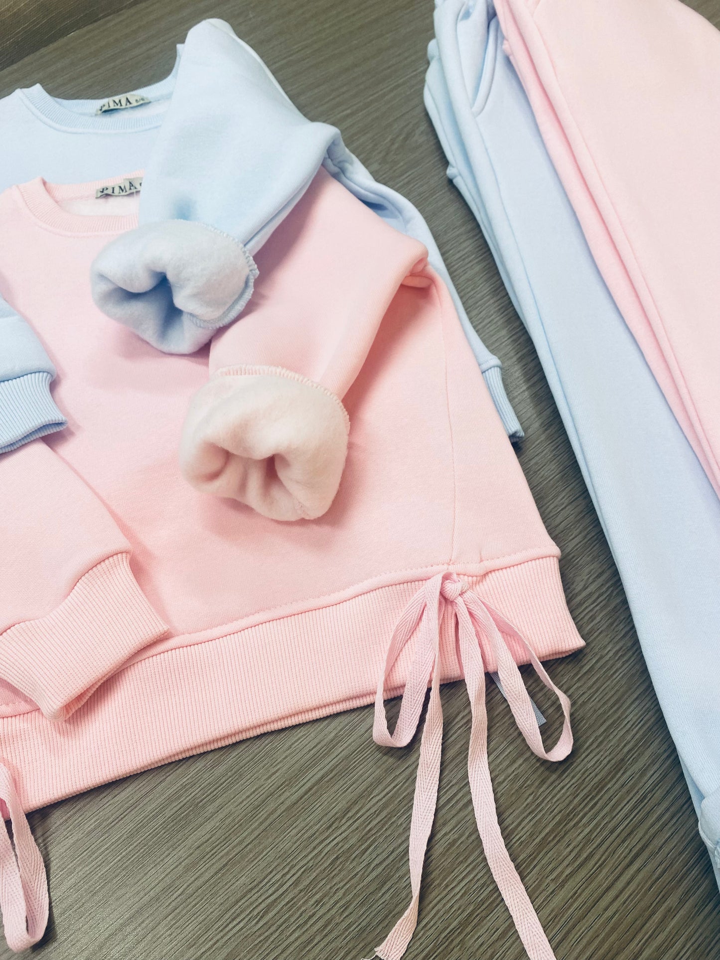 Girls Straight-Leg Melton Set In Baby-Blue